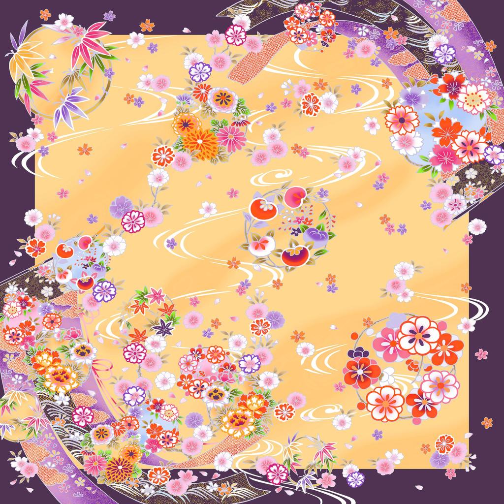 Asakura Dyeing Cloth Super Furoshiki Nagare Amunzen Chiyogami Water-Repellent (wrapping cloth)