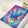 1pc Blue glass rose Design Area Rug - Soft, Anti-Slip, and Durable Gaming Room Decor for Bedroom