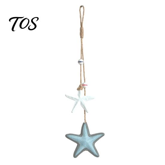 Decorative Nautical Theme Piece Mediterranean Wall Hanging Decor, Handcrafted Wooden Ocean Style Ornaments, Pendants with Rustic Art Cotton