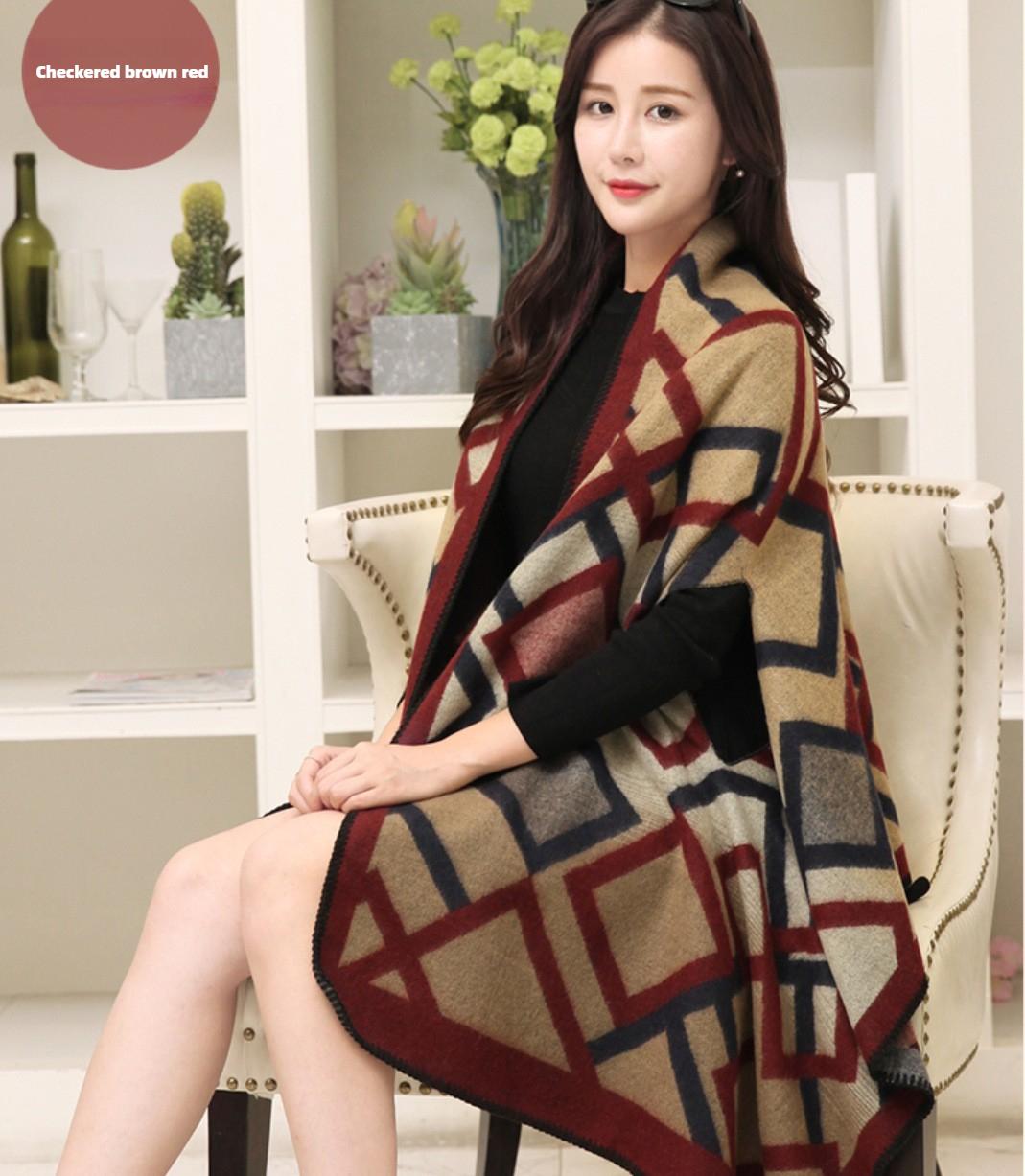 

Imitation Cashmere Double-sided Thick Long Shawl M