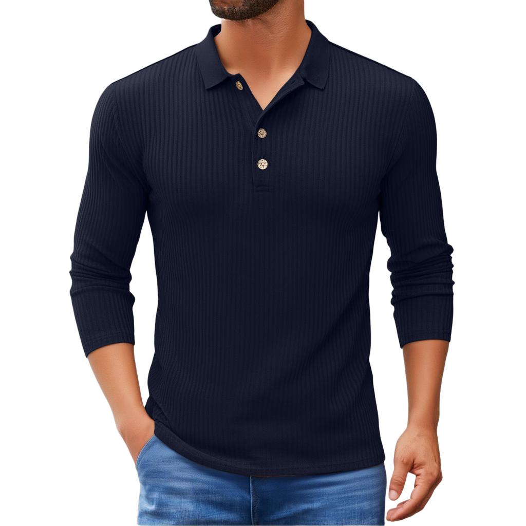 Men's Casual Solid-Color Slim-Fit  Long-Sleeve Base Layer Top
