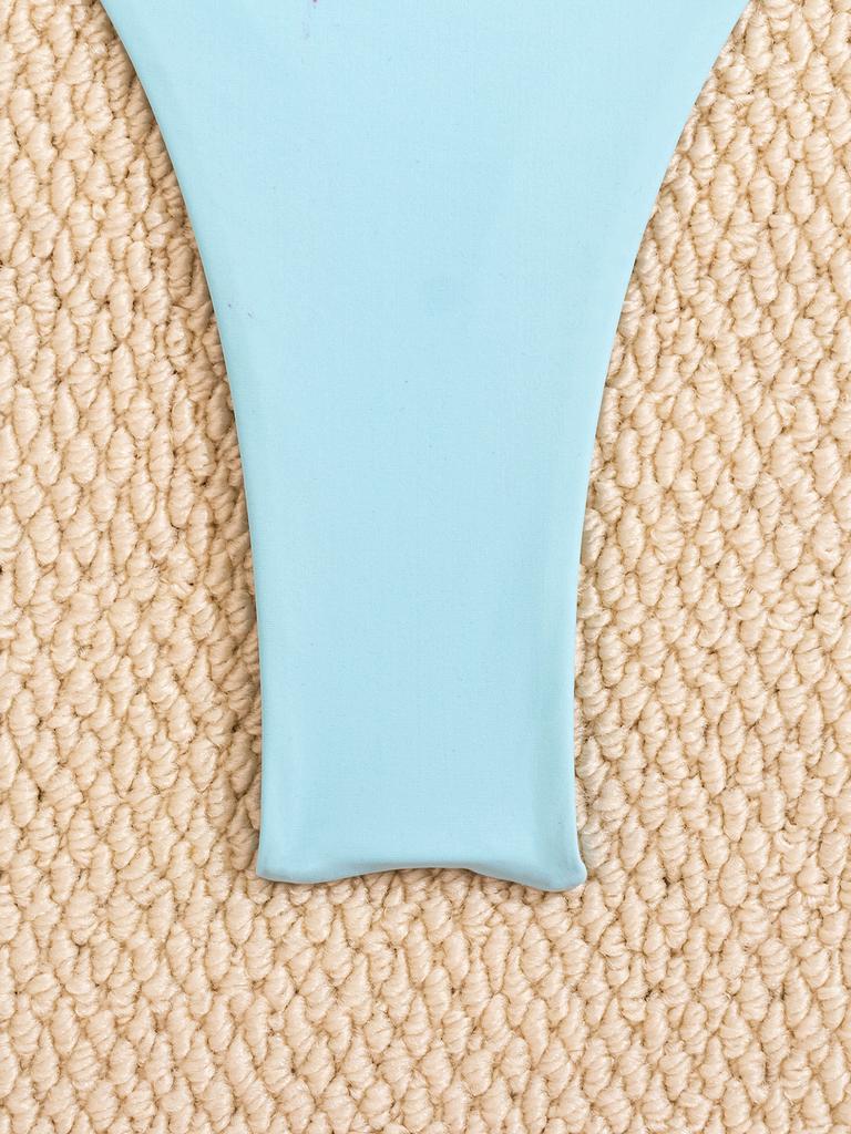 Solid Tie Side Starfish Decor Sexy Two Piece Bikini Swimsuit Fashion Elegant For Vacation