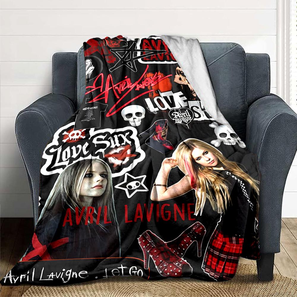 Avril Lavigne Collage Blanket Soft Throw Blanket For Home Bedroom Bed Sofa Travel Office Solid Christmas Blanket