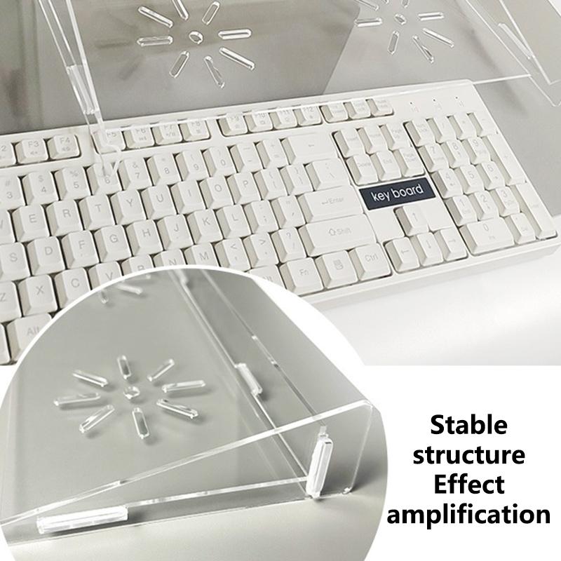 Removable Tilted Keyboard Stand Ergonomic Typing Acrylic Keyboard Riser Tilt Desk Computer Keyboard Lifter For Home Office Games