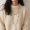 Neue Lange Perlenkette Vintage Stil Ethnisches Design Lange Pulloverkette Bunte Zweilagige Kette Damenschmuck