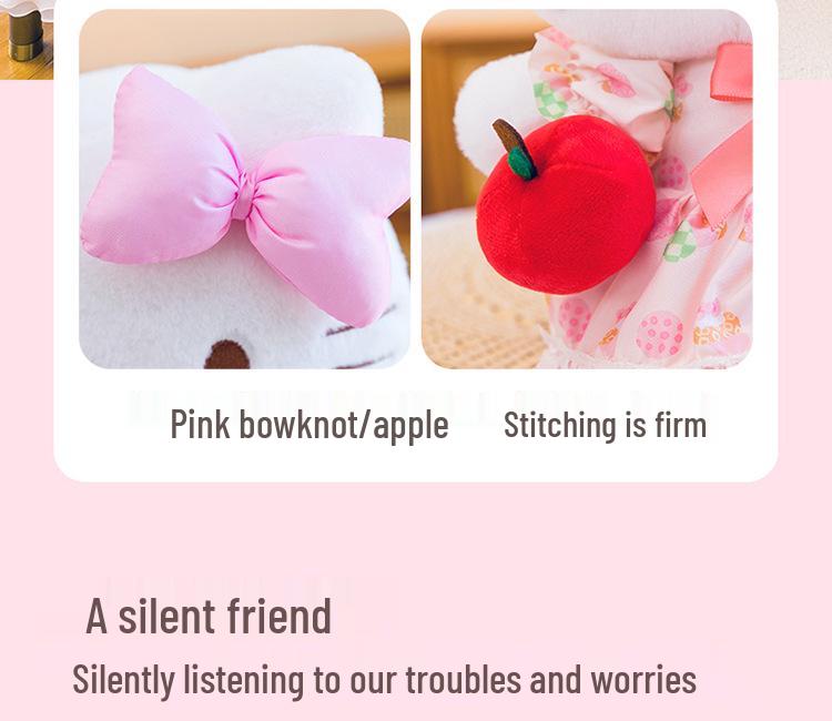 New Apple Hello Kitty Plush Doll - Cute KT Cat Toy Birthday Gift