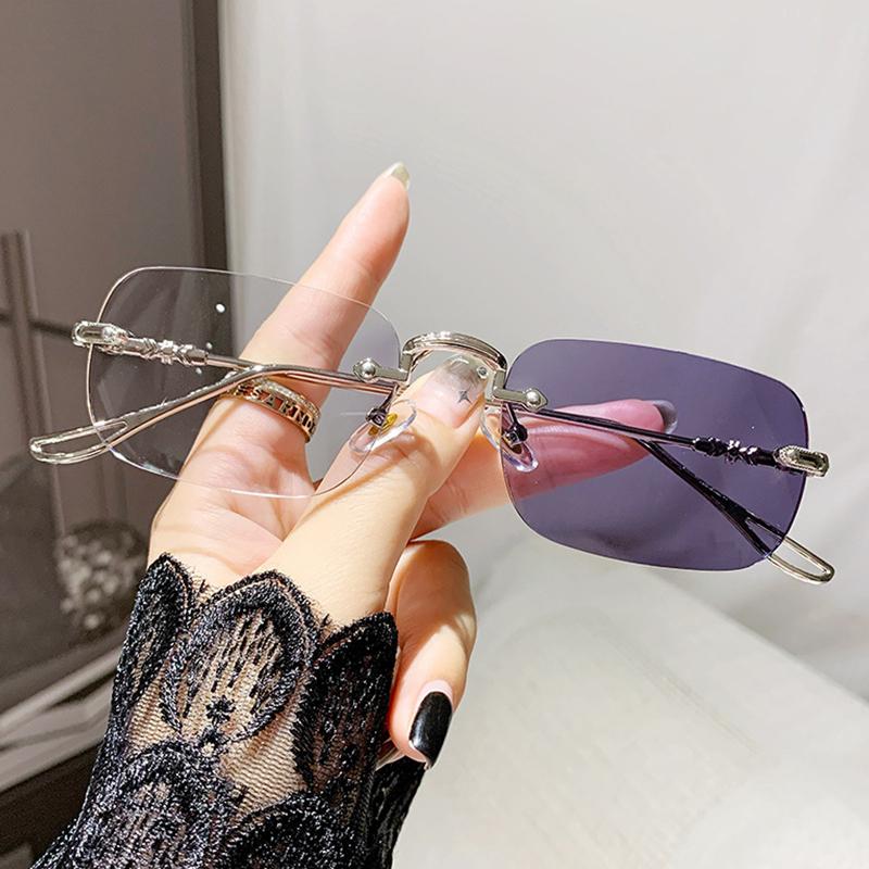 

Похромные антирадиационные очки без оправы для женщин и мужчин, прямоугольные очки Photochromic