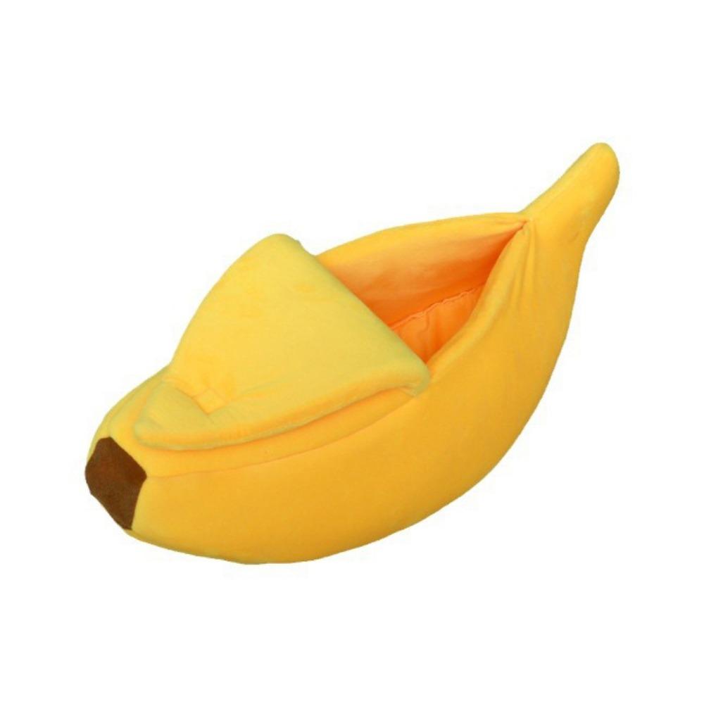 

Пещерная корзина-будка для питомца, зимние принадлежности для питомца, спальный мешок для питомца, кровать-банан для кошки, кровать для собаки, подушка для кошки M жёлтый