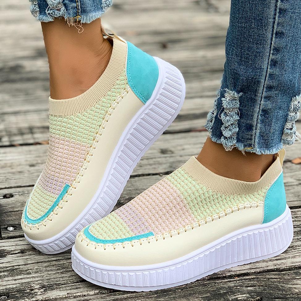 Fashion 2024 New Women Non-slip Walking  Breathable Comfortable Soft Bottom Sneakers Round Toe Thick Bottom Sneakers Zapatos Para Mujer