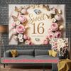 Party Backdrop 16 Birthday Flat Sweet Card Celebration Photo Booth Front Door Decor