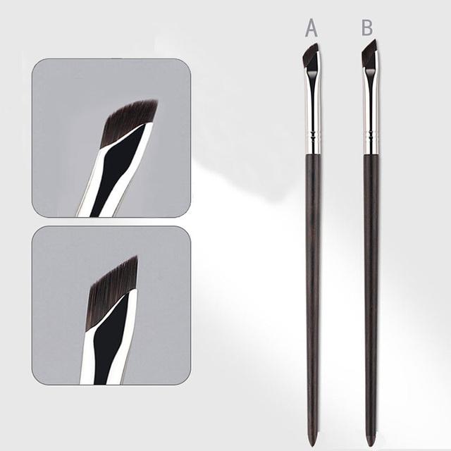 2Pcs Sickle Eyeliner Brush Knife Edge Makeup Brush Ultra Thin Fine Oblique Angle Flat Head Eyebrow Brush Profession Makeup Tool