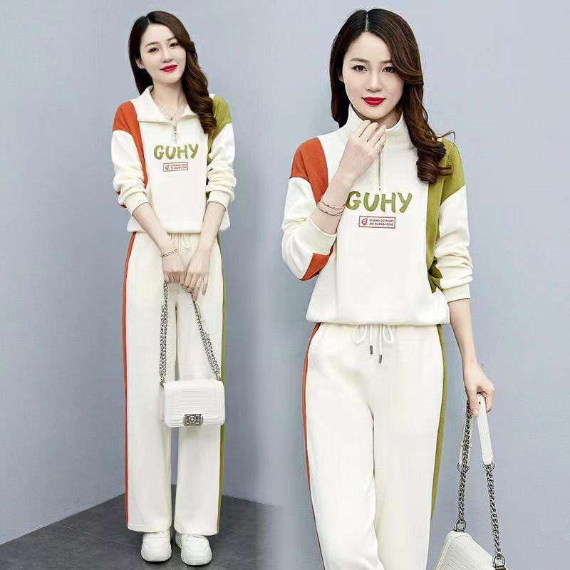 

Trendy Women s Spring 2024 Casual Street Style Sweatshirt and Pants Set M зелений/гірчичний