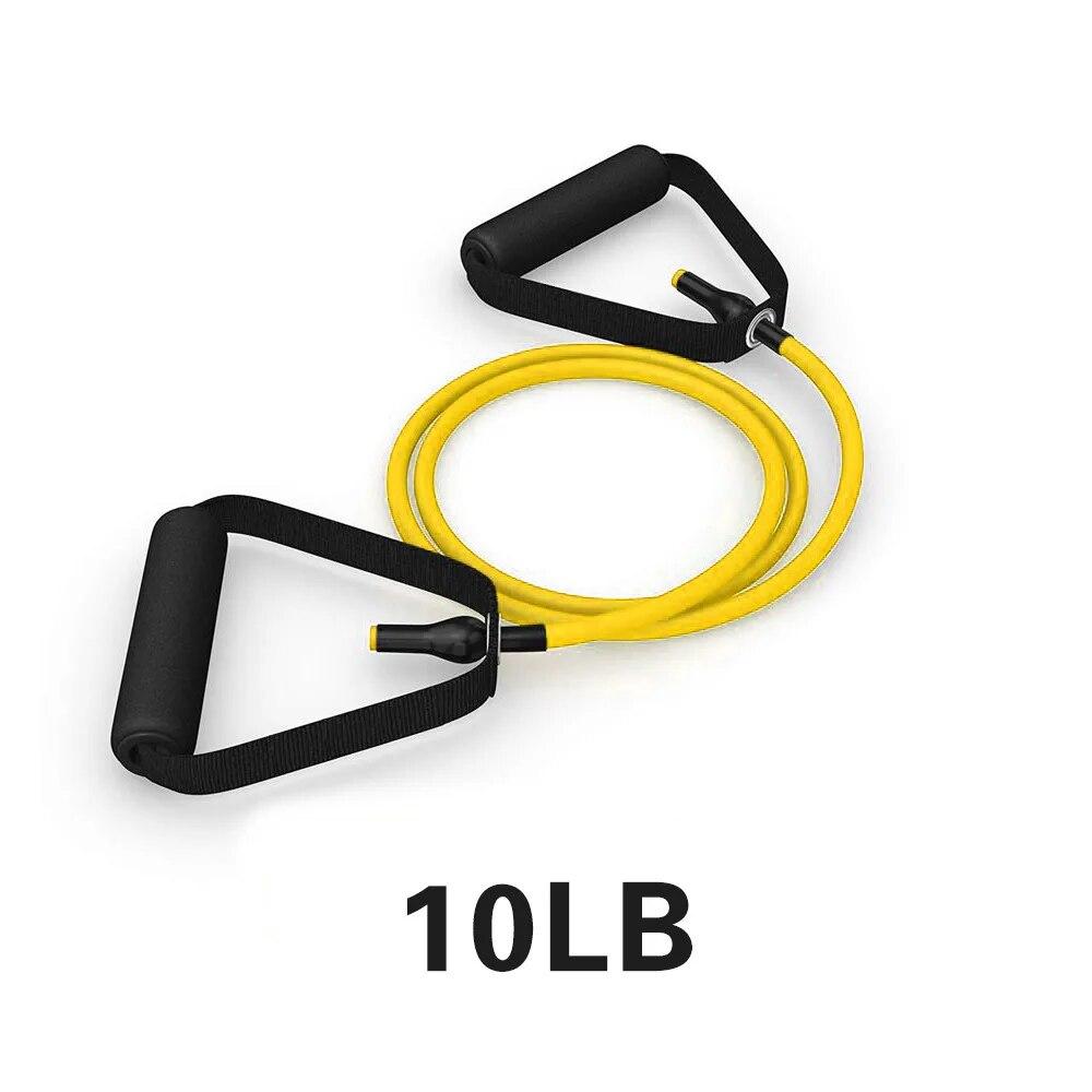 

5 уровней эспандеры с ручками для йоги, эластичная веревка для упражнений, трубка для упражнений для домашних тренировок, силовые тренировки жёлтый