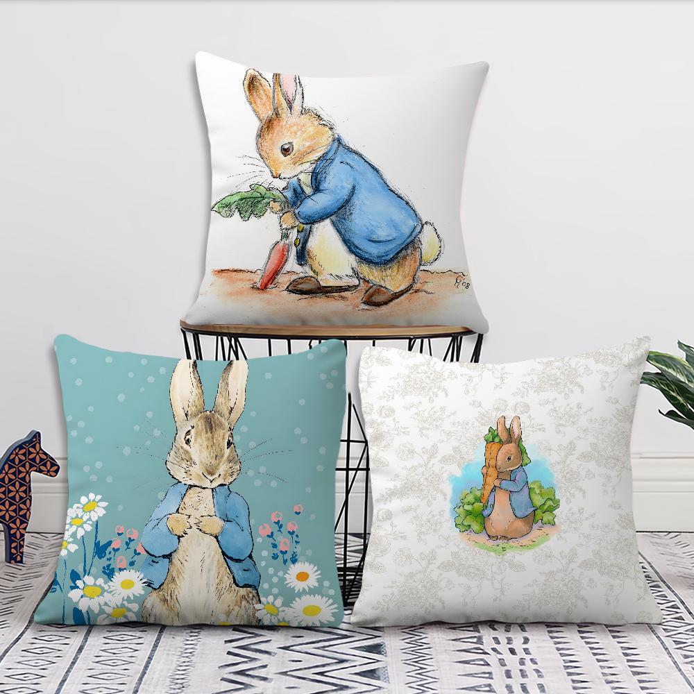 R-Rabbit Cushion Cover Comfortable Soft Pillow Case For P-Peter Sofa Living Room Home Office Decor Cartoon Protective Covers