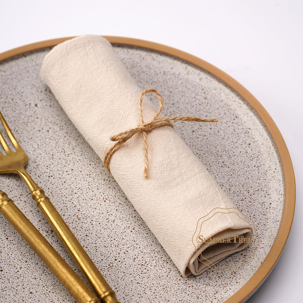 12 Piezas 40x40cm Servilletas de Tela Algodón Lavado Cena Vintage Suave Servilleta de Mesa Posavasos para Restaurante Hogar Boda Fiesta Decoración