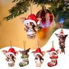 1PCS 3D Christmas Gremlins Ornament Fairy Light Santa Hat Gizmo Figurine Hanging Pendant Decor Christmas Tree Party Acesssories