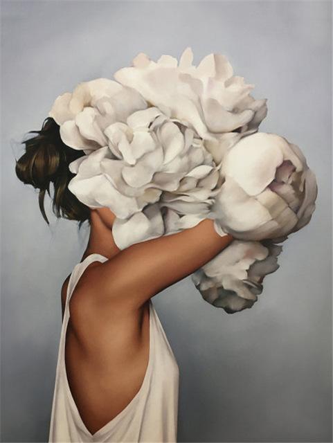 Voll Quadratisch Rund 5D DIY Diamantstickerei Mädchen Blume Diamantmalerei Rose Mosaikbild aus Strass Wandkunst