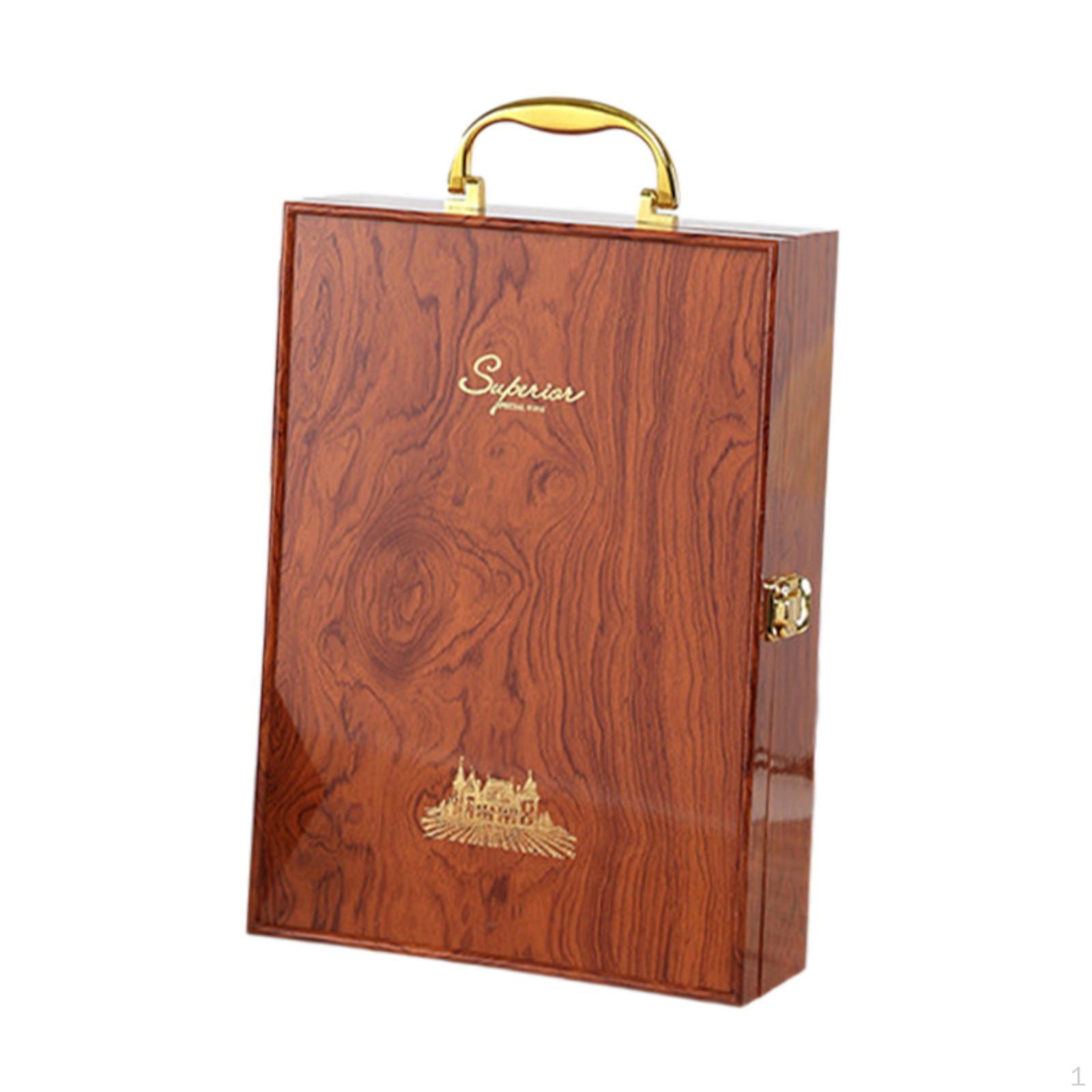 

Деревянная подарочная коробка с удобной ручкой, ручной работы, чехол для двух бутылок, органайзер для хранения для Type C