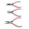 3pcs Clamp Pink Jewelry Pliers Round Nose Needle Nose Pliers Set Diagonal Nose Carbon Steel DIY Tools Jewelry Making