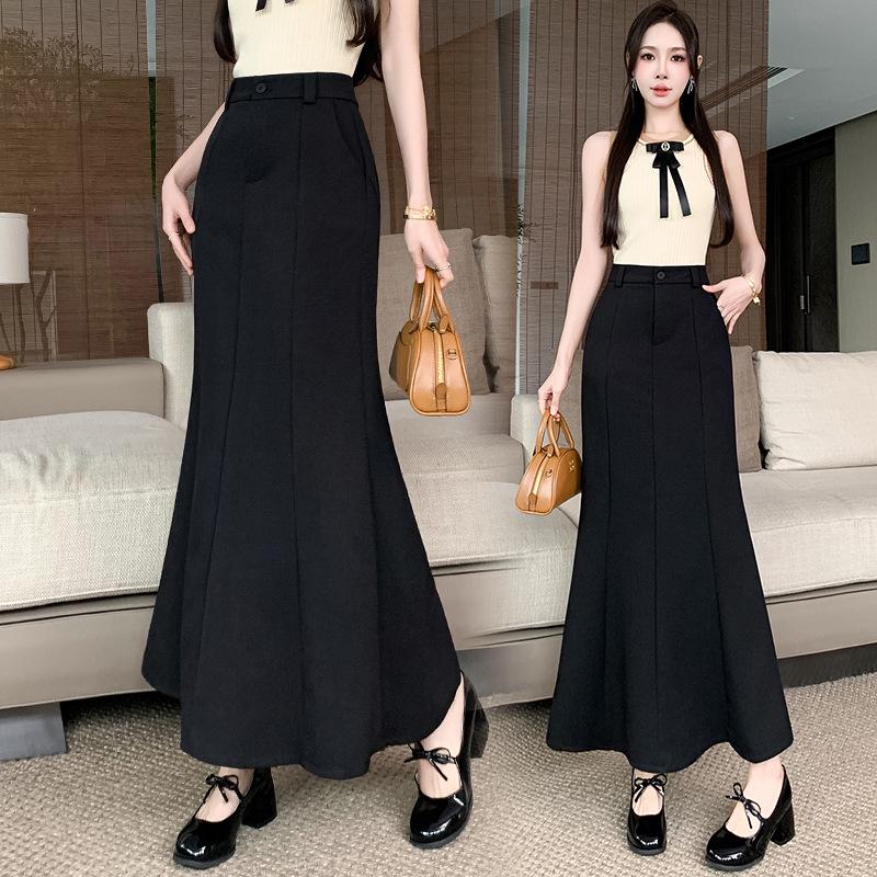 Элегантная юбка-рыбка с высокой талией для женщин, весна/лето 2026 M чёрный