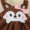 Säuglingsbaby, süßer Cartoon-Fuchs-Stil, Anzug, Kleid, Strampler, Hosenträgerkleid und Stirnband, 3-teilig