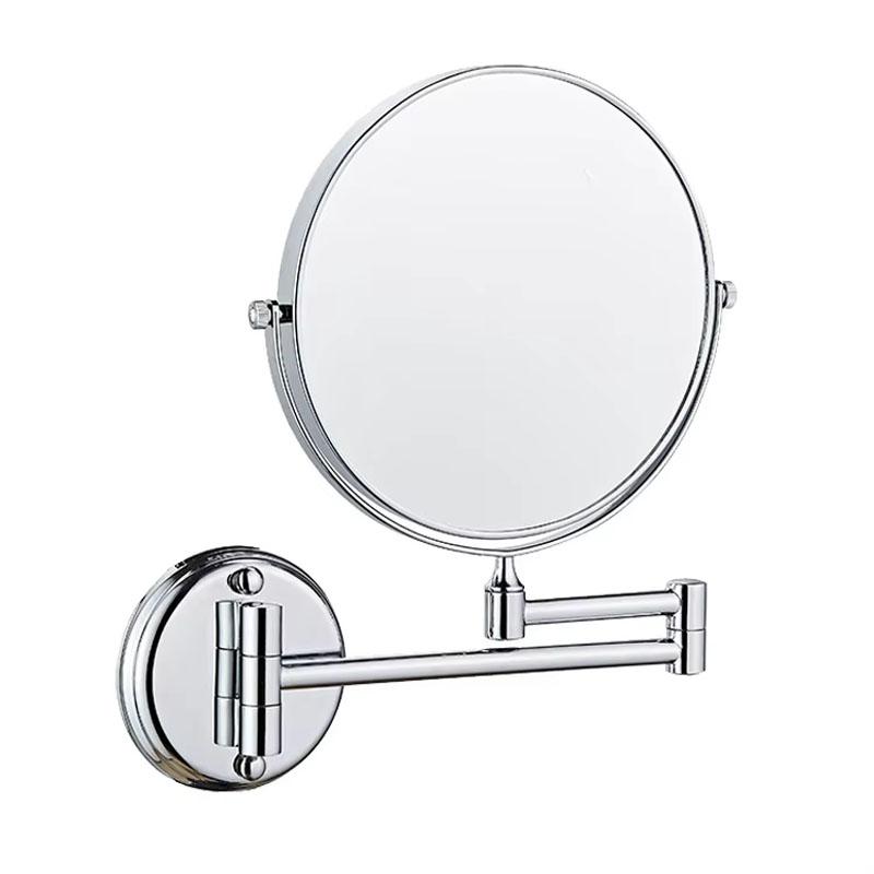 Bathroom Cosmetic Mirror 6 Inch Wall Mounted Cosmetic Mirror Retractable Round Cosmetic Mirror Double Sided Mirror Bathroom
