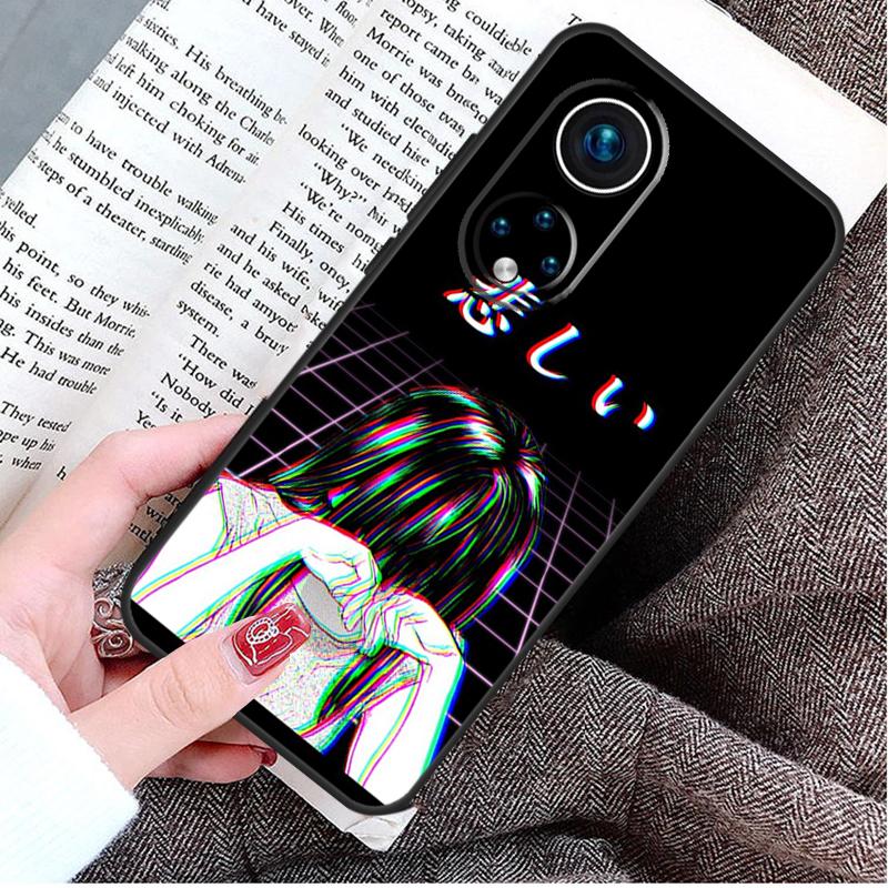 Sad Girl Japanese Anime Case For Honor Magic 8 Pro 5 6 7 Lite Honor 400 200 50 70 90 X9d X9c X9b X9a X8b Win RT Cover