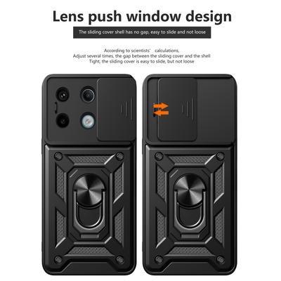 For Xiaomi Redmi Note 13 Pro 5G/Poco X6 5G Case Kickstand Slide Lens Window Phone Cover