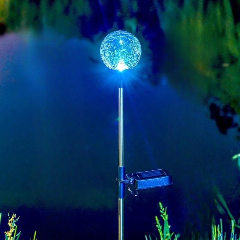 Crystal Ball Lawn Solar Crack Ball Insertion Pole Light Courtyard Garden Solar Light Crafts Decorative Light 1PC