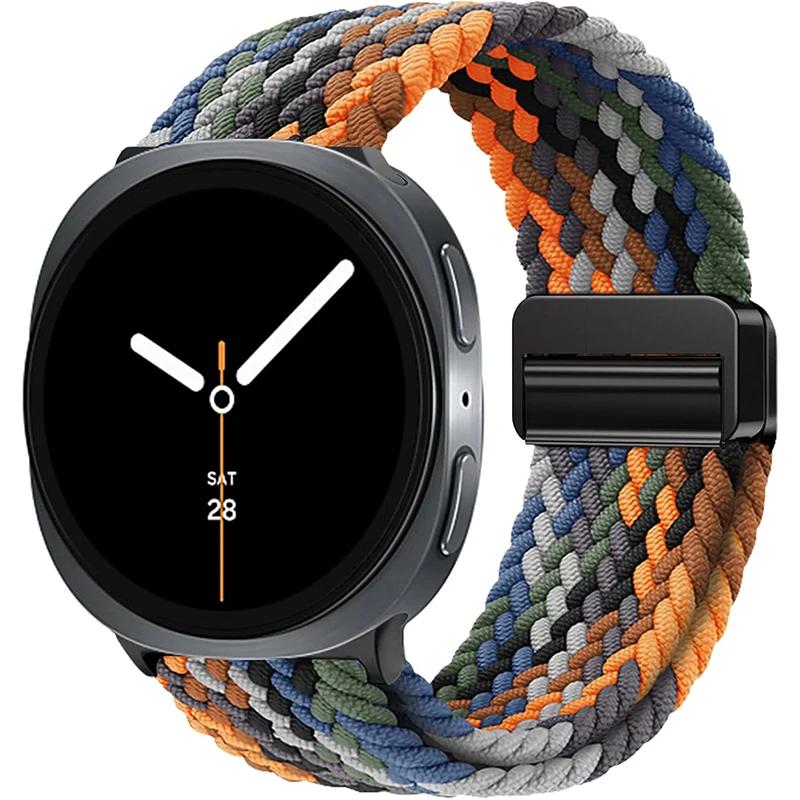 Magnetický opletený nylonový řemínek Solo Loop vhodný pro Samsung Galaxy Watch 8 40mm/44mm Řemínek pro Galaxy Watch 8 Classic 46MM Correa