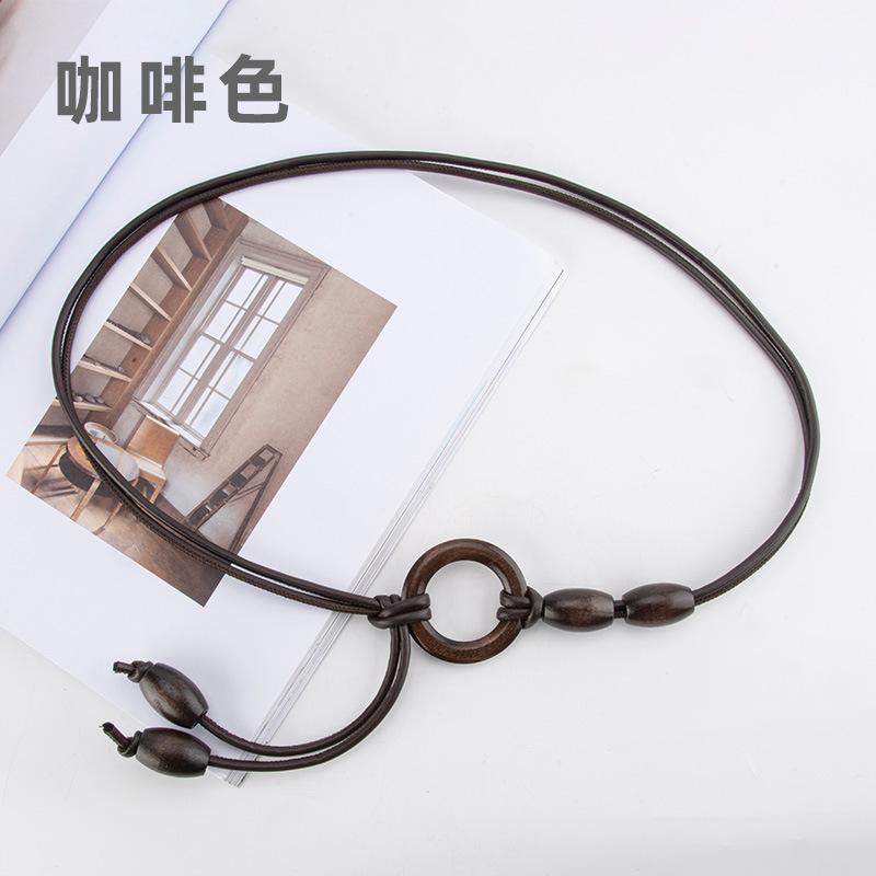 

Модный премиальный пояс из мягкой искусственной кожи с узлом из веревки для женщин с пальто, платьем, ретро тонкая цепочка на талию для женщин