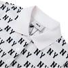 MLB Soft And Comfortable All Over Print Loose Casual Polo Collar Short Sleeve Dress Women Dresses White 3FOPM0643-50CRS