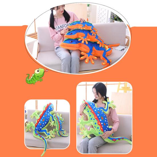 3D Stuffed Gecko Lizard Soft Plush Fluffy Doll Pillow Sleeping Toy Kids Gift