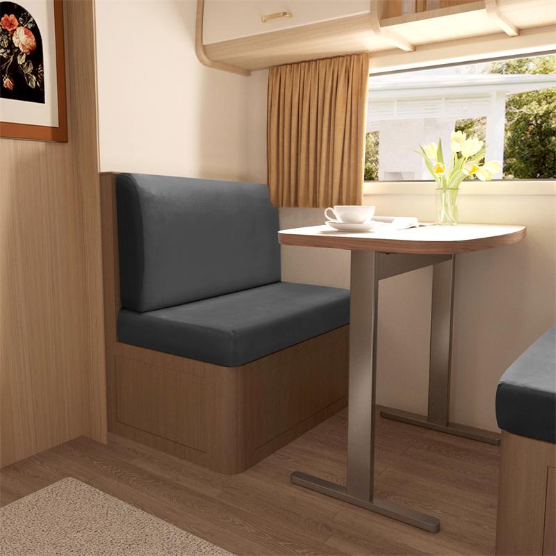 

2 Pcs/set Velvet Stretch RV Dinette Sofa Seat Cushion Covers Armless Couch Slipcovers Booth RV Camper Car Bench Backrest Cover 1 Set(2pcs)