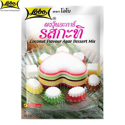 Lobo Mix per dessert agar al gusto di cocco, senza conservanti aggiunti/per 4-6 porzioni, dessert tailandese, 60 g