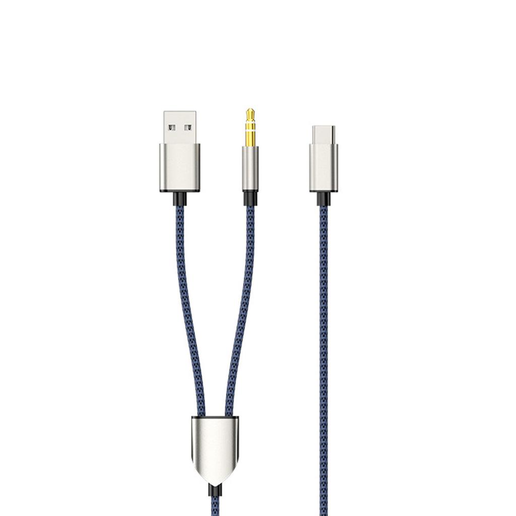120cm/3.9ft Type-C Cable 3.5mm AUX Cord Line 2 In 1 Audio Charging Cable Supports for Car Stereo/Speakers/Headset