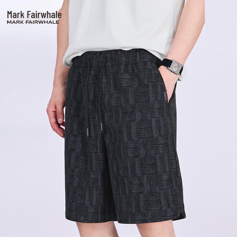 Mark Fairwhale Men s Trendy Plaid Elastic Waist Casual Shorts 170/M