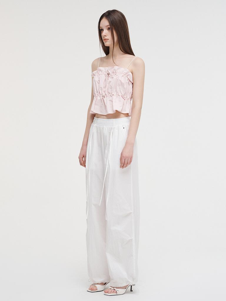 ETMON Shirring Stopper Sleeveless Blouse Pink
