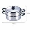 Shimomura Kikaku Steamer 26cm [Made In Japan] IH Compatible Stainless Steel Two-Tier Steamer Pot Easy Steaming Vegetable Dishes Tsubame-Sanjo 21436