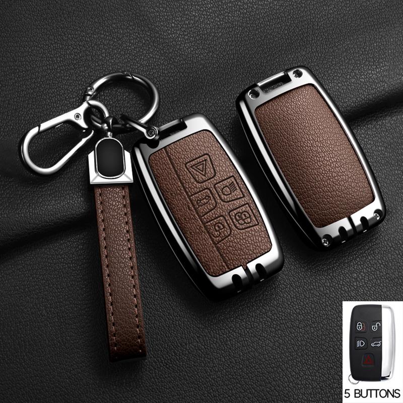 Custodia Cover Portachiavi Auto in Lega di Zinco e Pelle per Jaguar Xf Xj Xe S-Type F-Type X-Type F-Pace I-Pace E-Pace Android Xfr Xkr Accessori