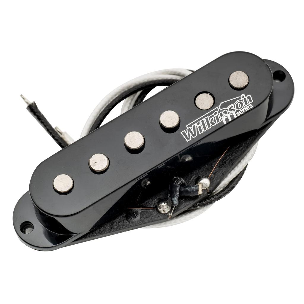 Wilkinson Vintage Tone Alnico 5 Staggered Single Pickup for Electric Guitar Black Strat-Style Necks,