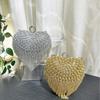 European & American Fashion Rhinestone Heart Handbag - Women's Tassel Evening Bag