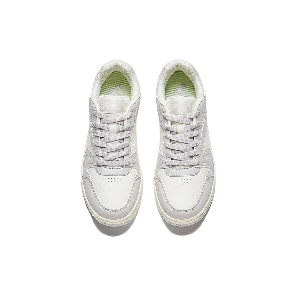 New Anta Slip Resistant Low Top Skateboard Shoes Men's White Gray 912348068-6