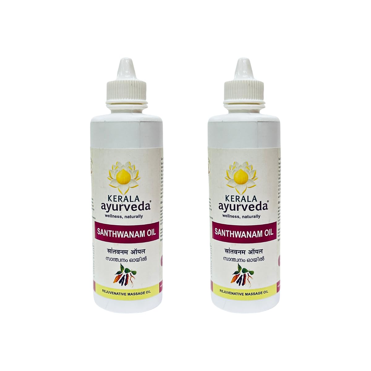 Kerala Ayurveda Santhwanam Massage Oil 250 ml Pack of 2 for Relaxation & Rejuvenation