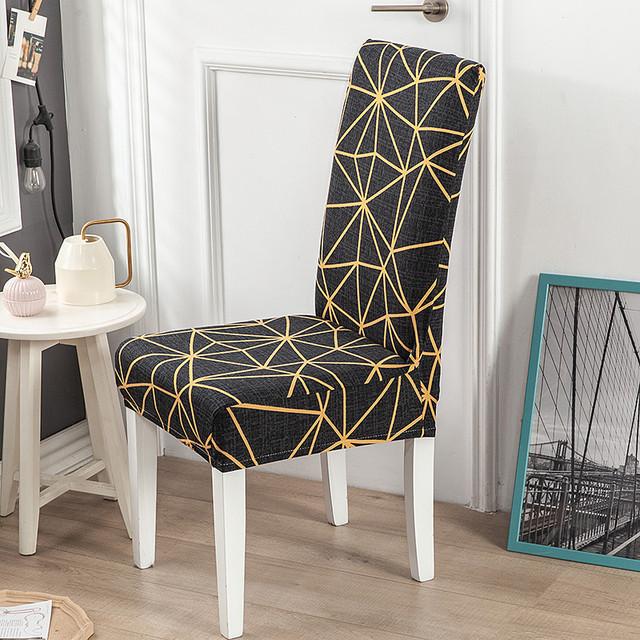 1 2 4 6pcs Print Chair Protector Spandex Chair Covers For Wedding Dining Room Office Use Banquet Housse De Chaise Seat Cover