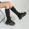 Flared Y2K Leg Warmers with Lace-Up Straps Causl Korean Fashion Solid Color Scrunch Design Japanese Street Style Spring Autumn