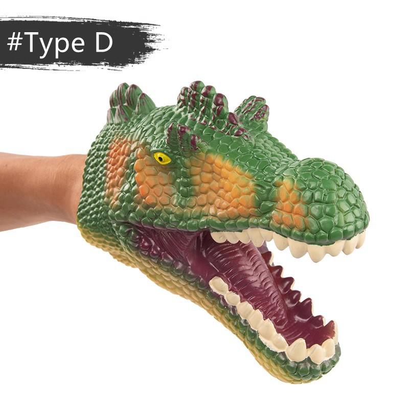 Jurassic Dinosaur Hand Puppets - T-Rex & Shark Plush Toys for Kids Imaginative Play, Parent-Child Role Play Gift Set