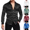 Men's Long Sleeve Button Down Shirt Beach Casual Sports Fashion Bright Color Prom Shirt