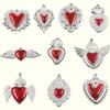 10 Styles Gothic Red Heart Pendant – Stainless Steel DIY Charm