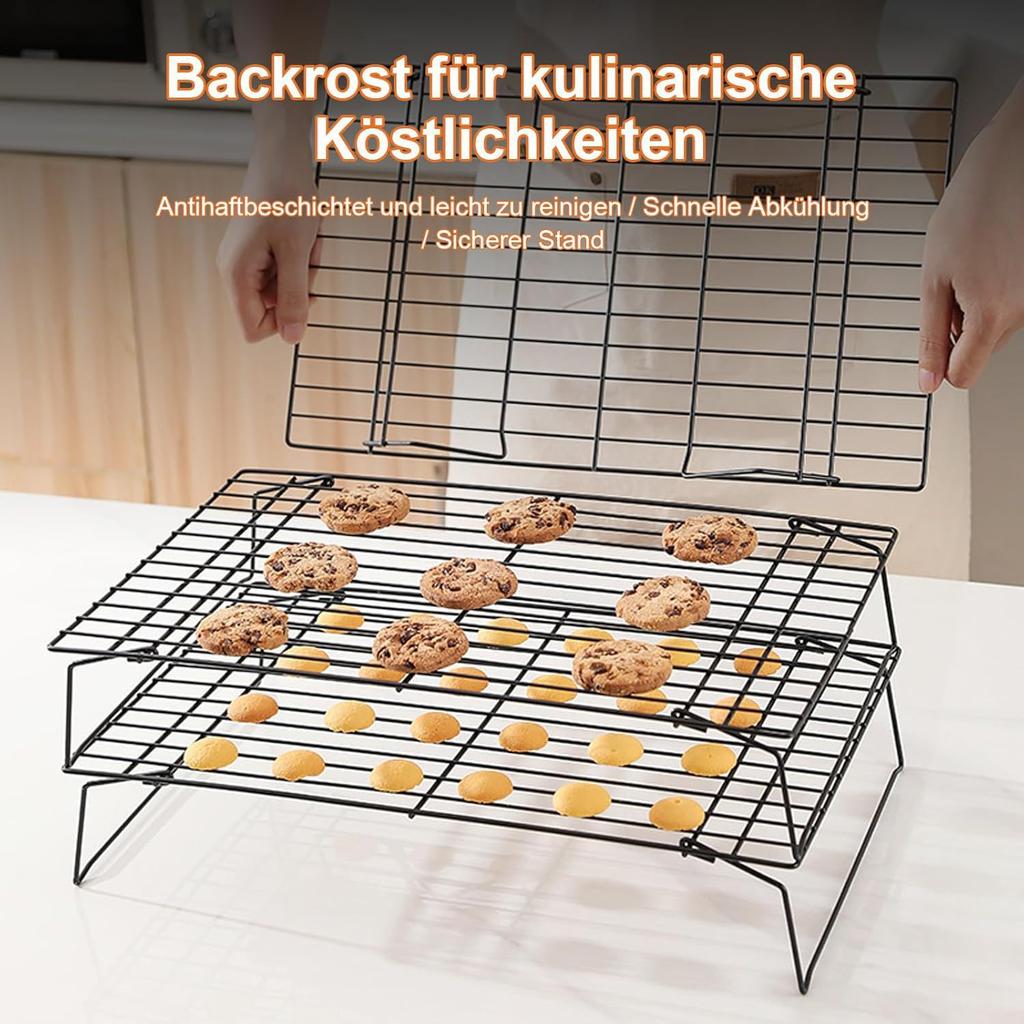 3-Piece three-layer cake rack cooling rack, stainless steel stackable grid YQ